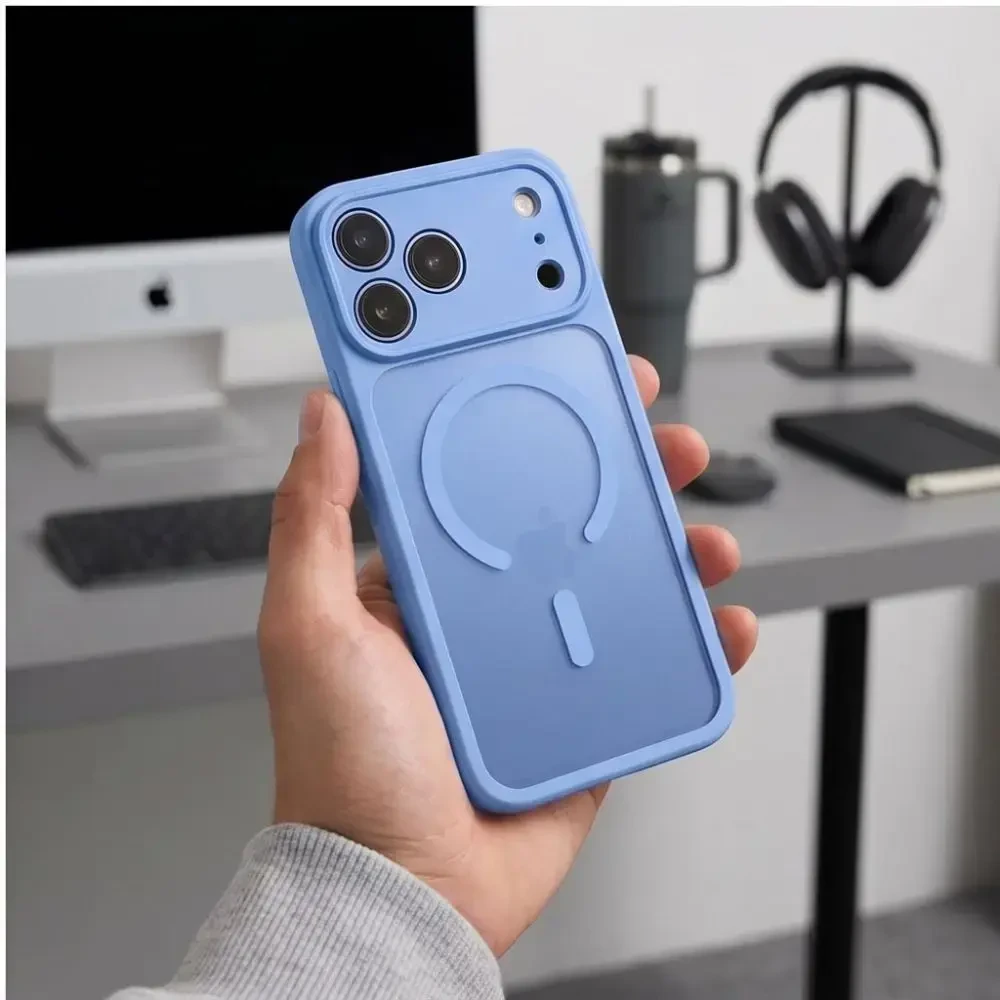 Dėklas Tech-Protect Basicmag Magsafe iPhone 17 Pro Max / 18 Pro Max matte light mėlynas