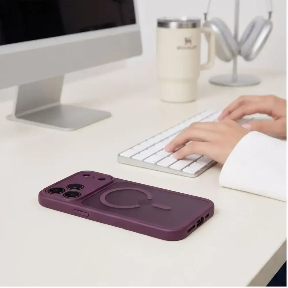 Dėklas Tech-Protect Basicmag Magsafe iPhone 17 Pro Max / 18 Pro Max matte dark cherry