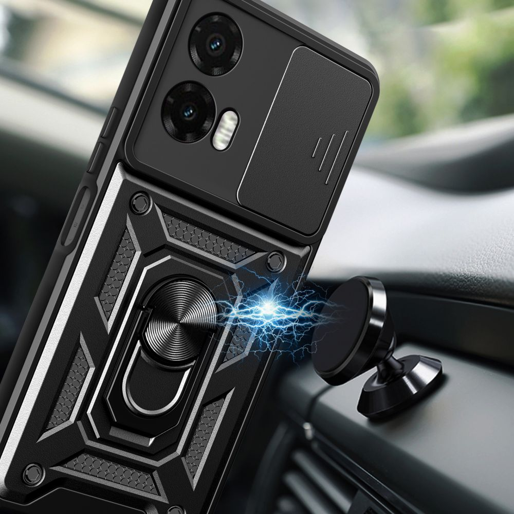 Motorola Moto G35 5G Tech-Protect Camshield Pro dėklas jūsų telefonui juodos spalvos