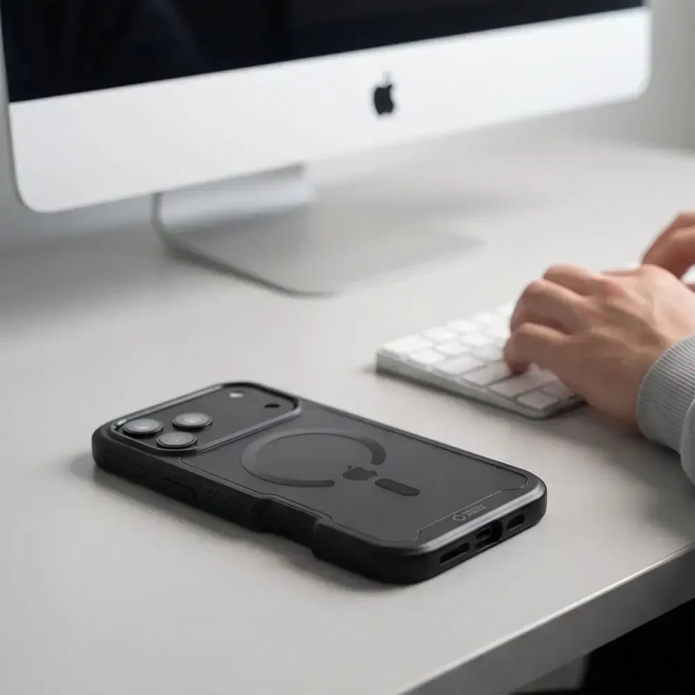 Dėklas Tech-Protect Defense Magsafe do iPhone 17 pro / 18 Pro matte juodas