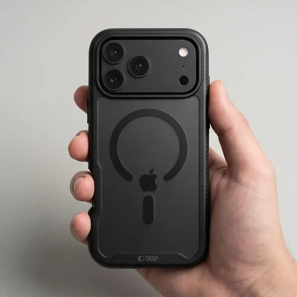 Dėklas Tech-Protect Defense Magsafe do iPhone 17 pro / 18 Pro matte juodas