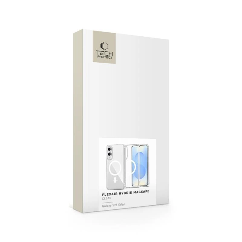 Dėklas Tech Protect „TechProtect Flexair Hybrid Magsafe Galaxy S25 Edge“ skaidrus