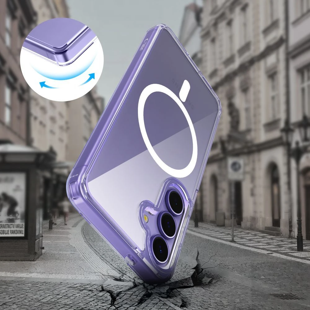 Dėklas Tech Protect „TechProtect Flexair Hybrid Magsafe Galaxy S25 Edge“ skaidrus