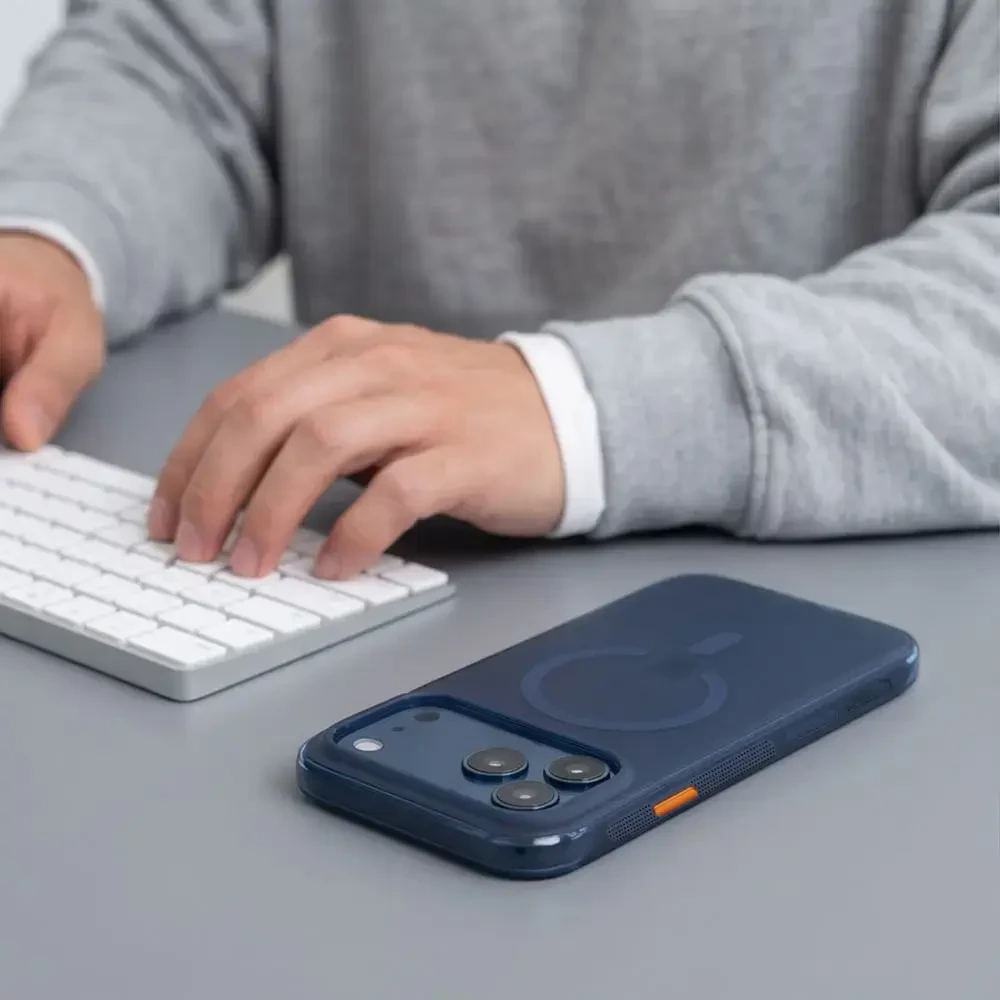 Dėklas Tech-Protect MAGAIR MAGSAFE CC iPhone 17 PRO / 18 PRO MATINIS TAMSIAI MĖLYNAS