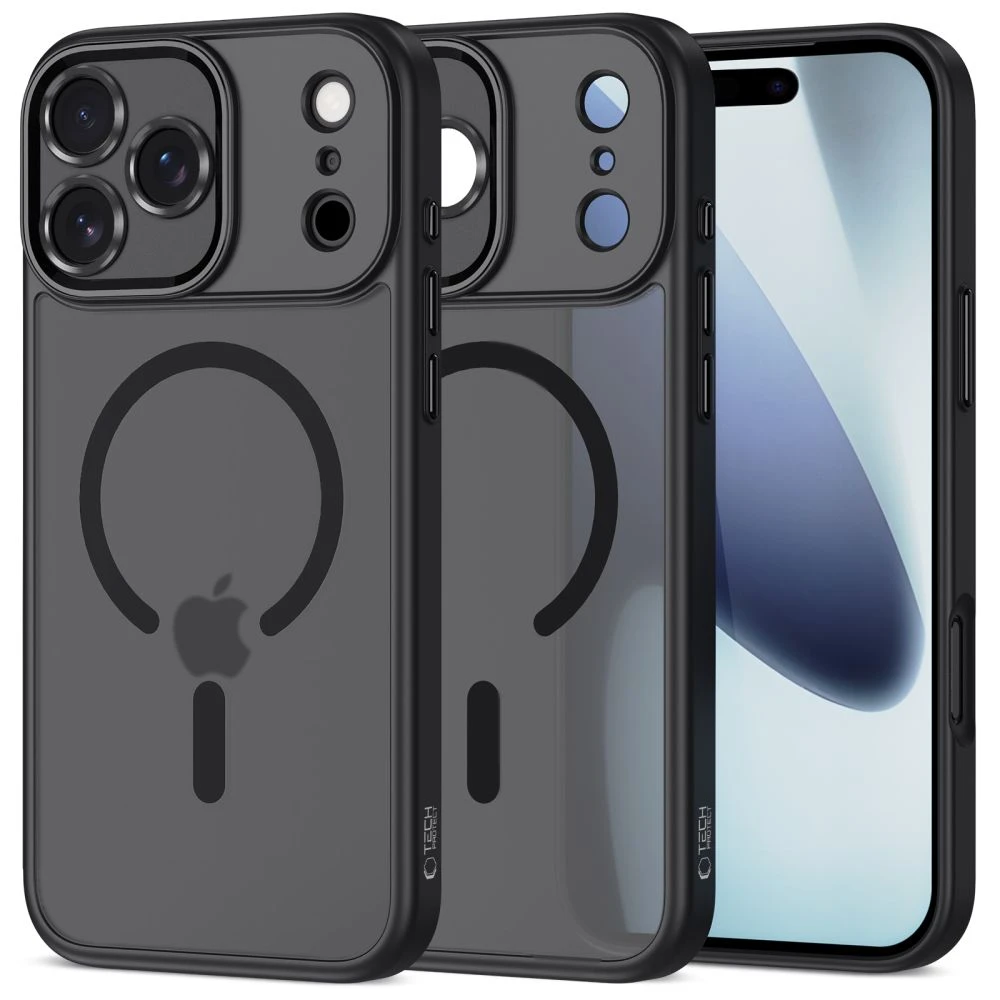 Tech-Protect MagCam MagSafe dėklas skirtas Apple iPhone 17 Pro – matinis juodos spalvos