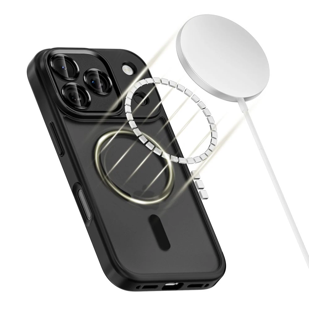Tech-Protect MagCam MagSafe dėklas skirtas Apple iPhone 17 Pro – matinis juodos spalvos