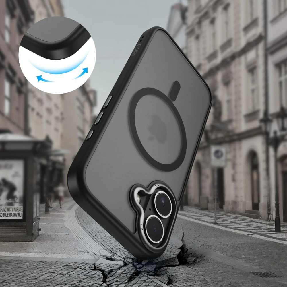 „Tech-Protect MagEdge MagSafe“ dėklas, skirtas „iPhone 17“ – matinis juodas
