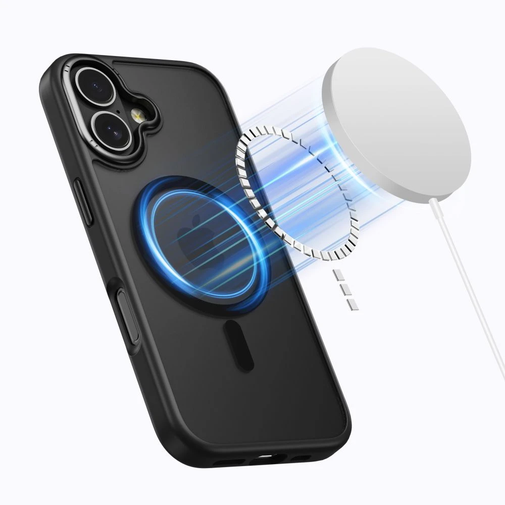 „Tech-Protect MagEdge MagSafe“ dėklas, skirtas „iPhone 17“ – matinis juodas