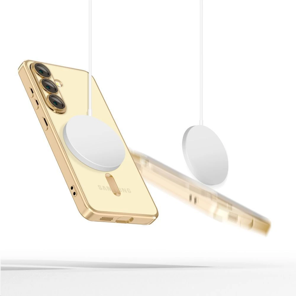 Dėklas Tech-Protect Magflex Magsafe Galaxy S25 Edge blizgus auksinis