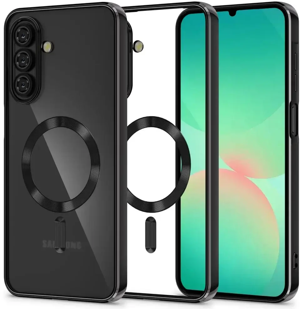 Tech-Protect MagFlex MagSafe Dėklas skirtas Samsung Galaxy A26 5G – skaidrus juodos spalvos