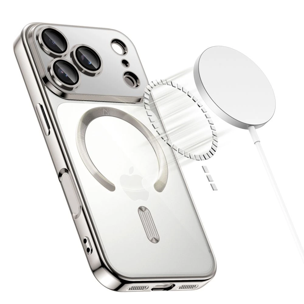 „Tech-Protect MagFlex MagSafe“ dėklas, skirtas „iPhone 17 Pro Max“ – skaidrus, sidabrinis