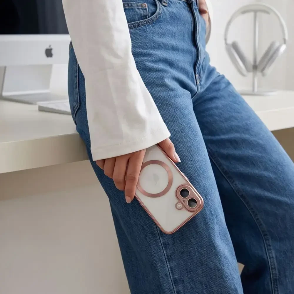 Dėklas Tech-Protect MagFlex Case for iPhone 17 - Transparent Rožinė