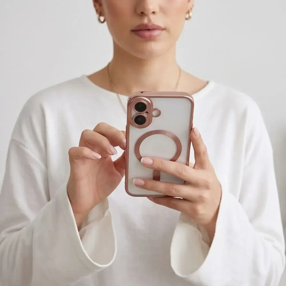 Dėklas Tech-Protect MagFlex Case for iPhone 17 - Transparent Rožinė