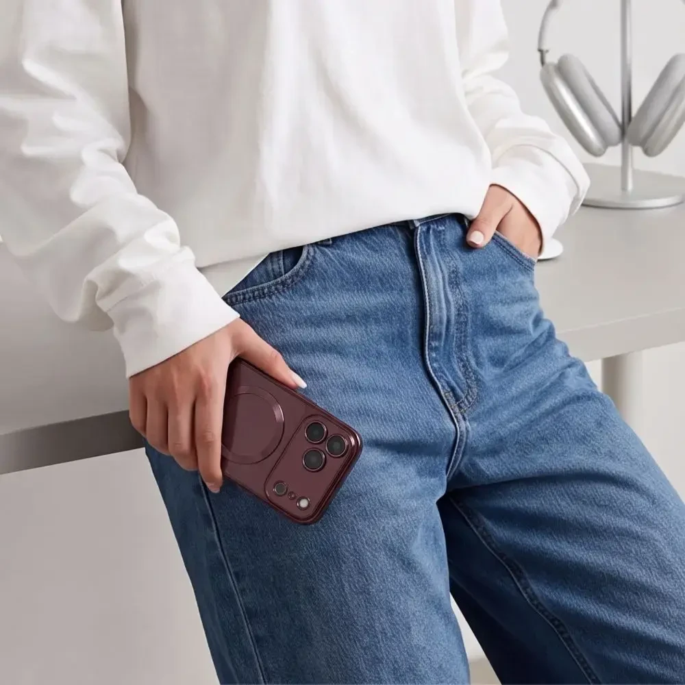 Dėklas TECH-PROTECT MAGFLEX MAGSAFE IPHONE 17 PRO / 18 PRO SHINY BURGUNDY