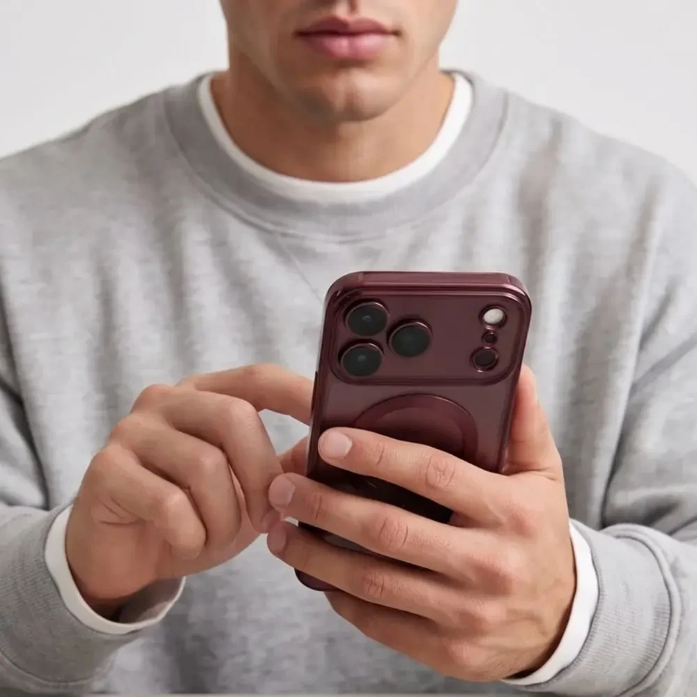 Dėklas TECH-PROTECT MAGFLEX MAGSAFE IPHONE 17 PRO / 18 PRO SHINY BURGUNDY
