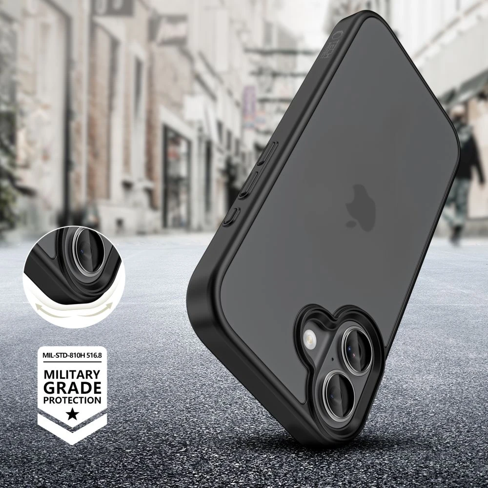 „Tech-Protect MagMat iPhone 17“ dėklas – matinis juodas