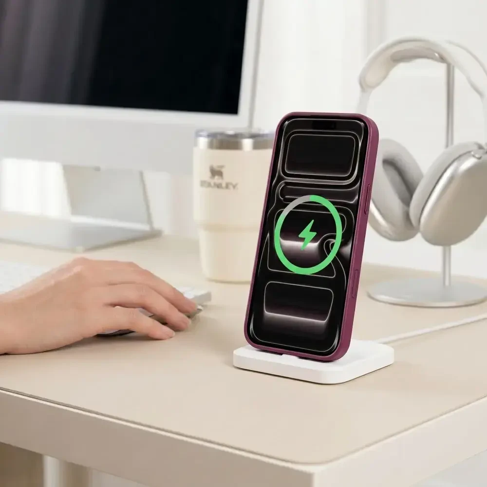 Dėklas Tech-Protect Magmat Magsafe CC do iPhone 17 Pro / 18 Pro dark cherry/clear