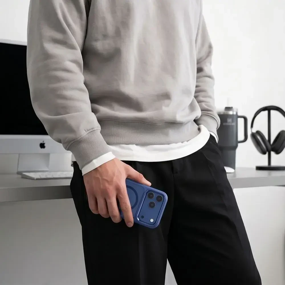 Dėklas Mėlyna Tech-Protect Magmat Magsafe CC do iPhone 17 Pro Max / 18 Pro Max deep mėlynas/clear