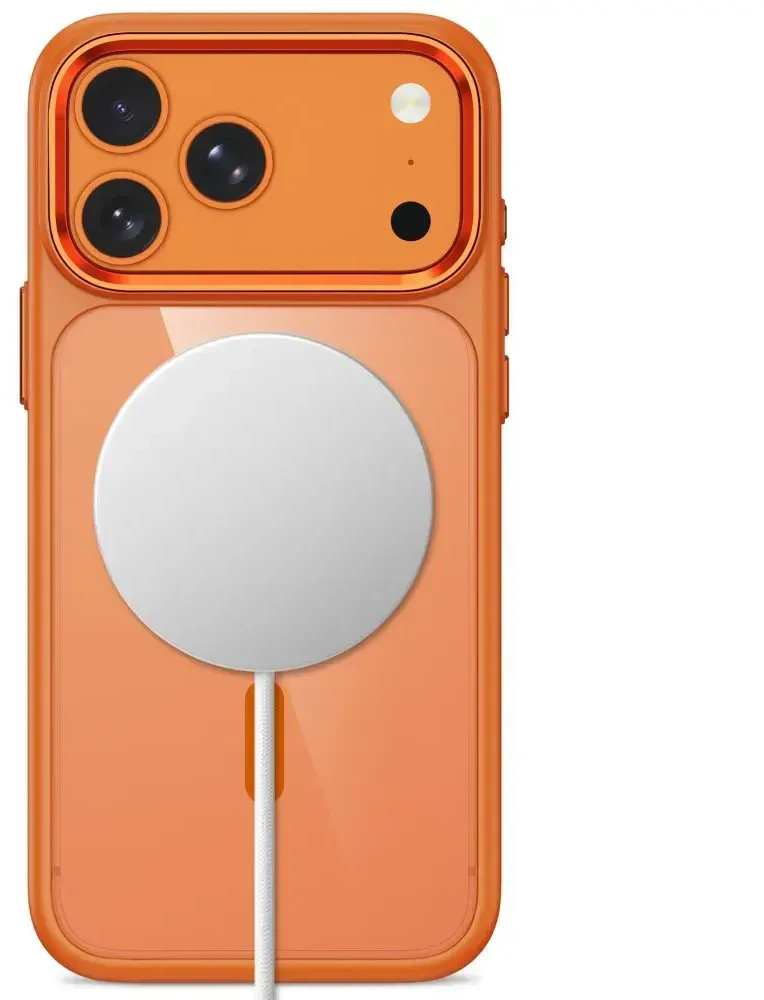 Dėklas Tech-Protect Magmat Magsafe CC case for iPhone 17 Pro / 18 Pro - oranžinis-transparent