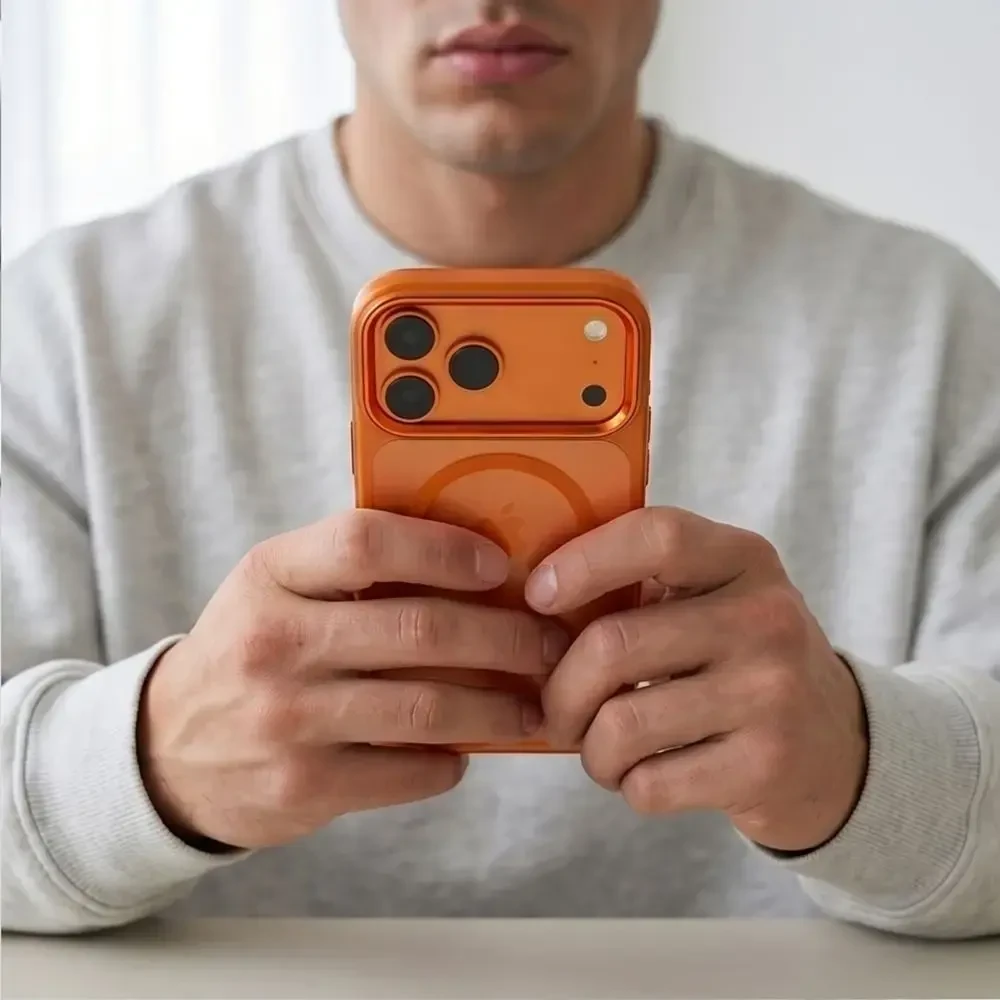 Dėklas Tech-Protect Magmat Magsafe CC case for iPhone 17 Pro / 18 Pro - oranžinis-transparent