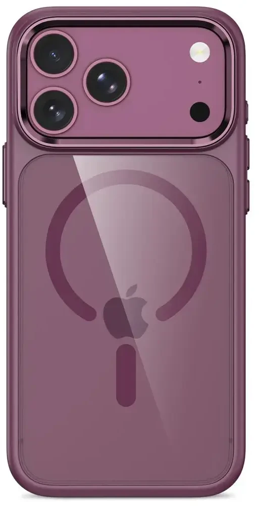 Dėklas Tech-Protect Magmat Magsafe CC do iPhone 17 Pro / 18 Pro dark cherry/clear
