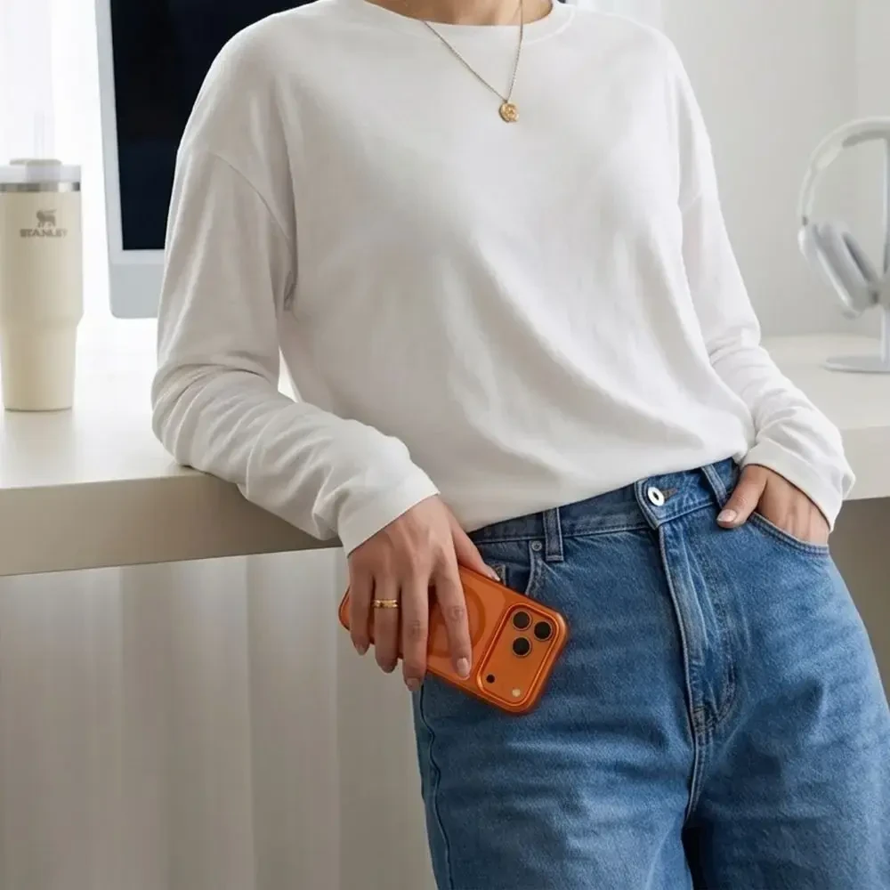 Dėklas Tech-Protect Magmat Magsafe CC case for iPhone 17 Pro / 18 Pro - oranžinis-transparent