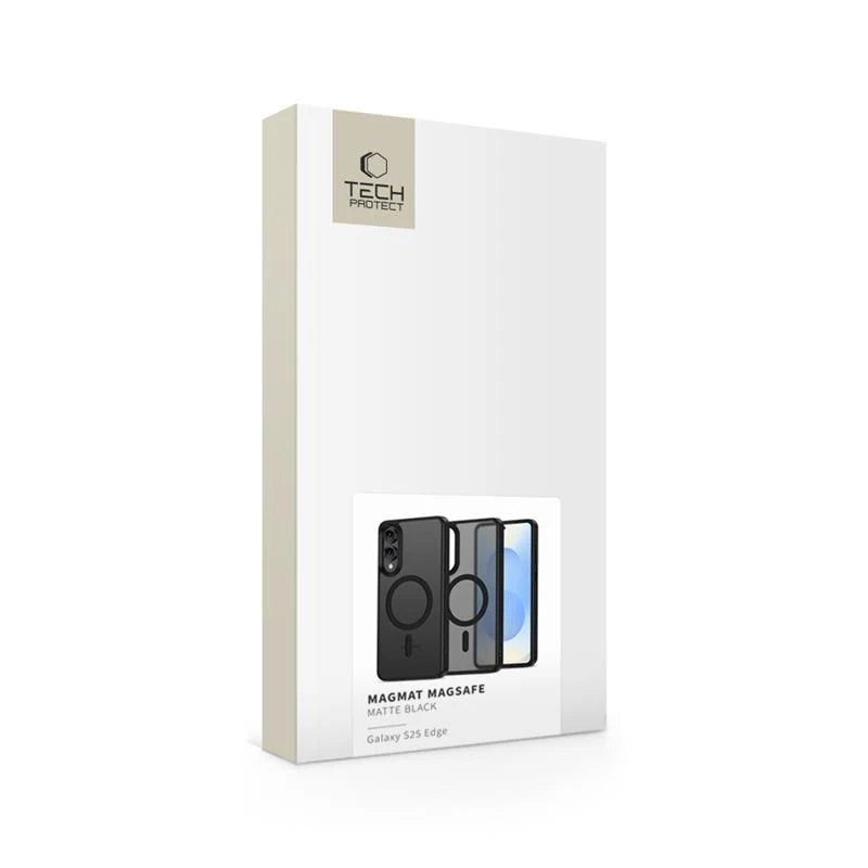 Dėklas „Tech-Protect Magmat Magsafe Galaxy S25 Edge“ matinis juodas