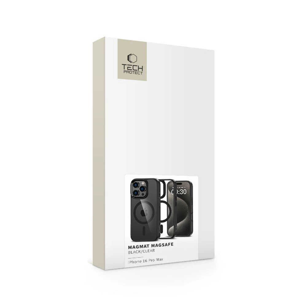 Apple iPhone 16 Pro Max Tech-Protect Magmat MagSafe Clear dėklas telefonui juodos spalvos