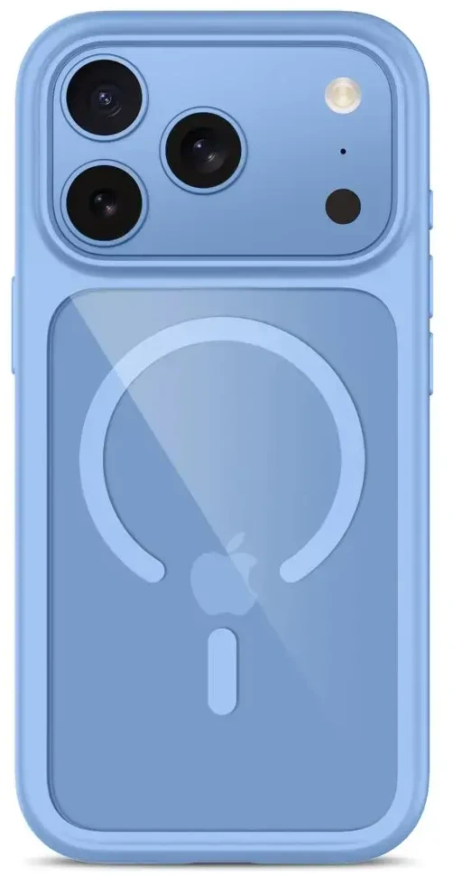 Tech-Protect MagOne CC MagSafe + Tempered Glass 2 vnt. Case for iPhone 18 Pro / 17 Pro - Transparent Mėlyna