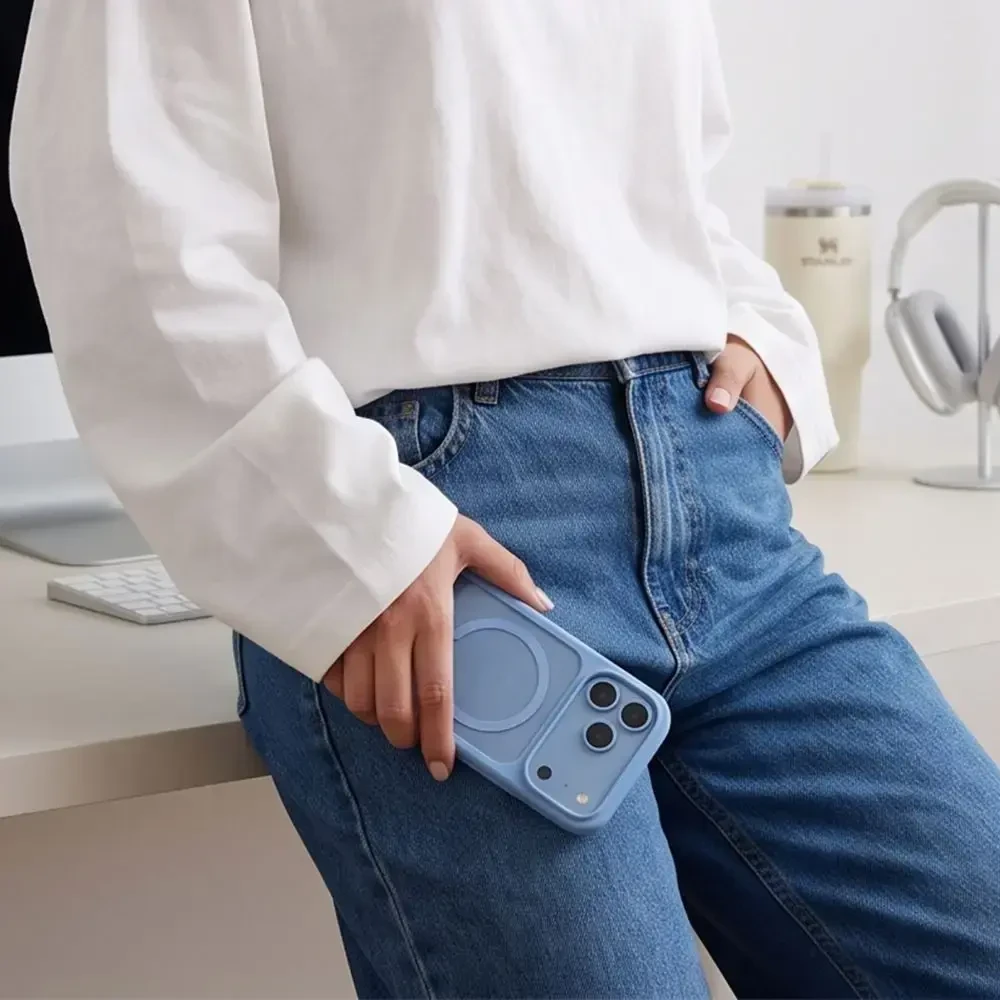 Tech-Protect MagOne CC MagSafe Case + Tempered Glass 2 vnt. for iPhone 18 Pro Max / 17 Pro Max - Clear Mėlyna