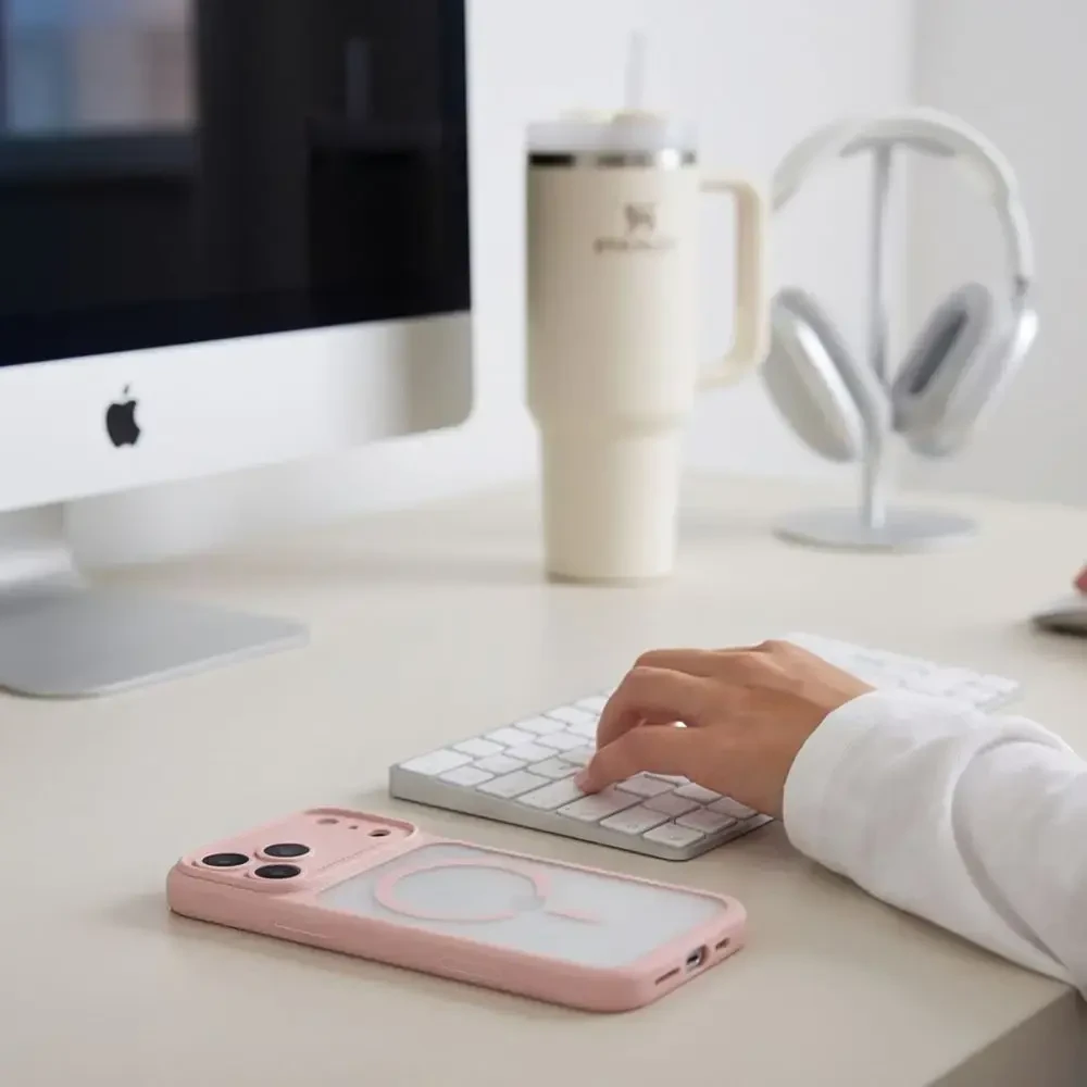 Dėklas TECH-PROTECT MAGPEAK MAGSAFE CC IPHONE 17 PRO MAX / 18 PRO MAX MATINIS ROŽINIS