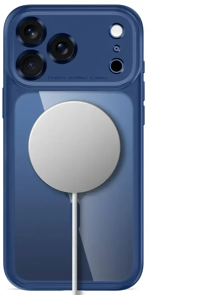 Dėklas TECH-PROTECT MAGPEAK MagSafe CC iPhone 17 Pro Max / 18 Pro Max TAMSIAI MĖLYNAS/SKAIDRUS