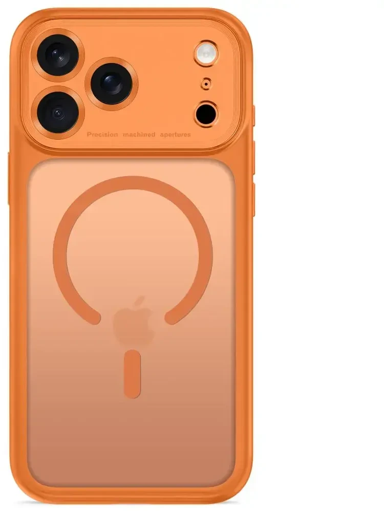 Dėklas TECH-PROTECT MAGPEAK MagSafe CC iPhone 17 Pro / 18 Pro MATINIS KOSMINĖS ORANŽINĖS SPALVOS