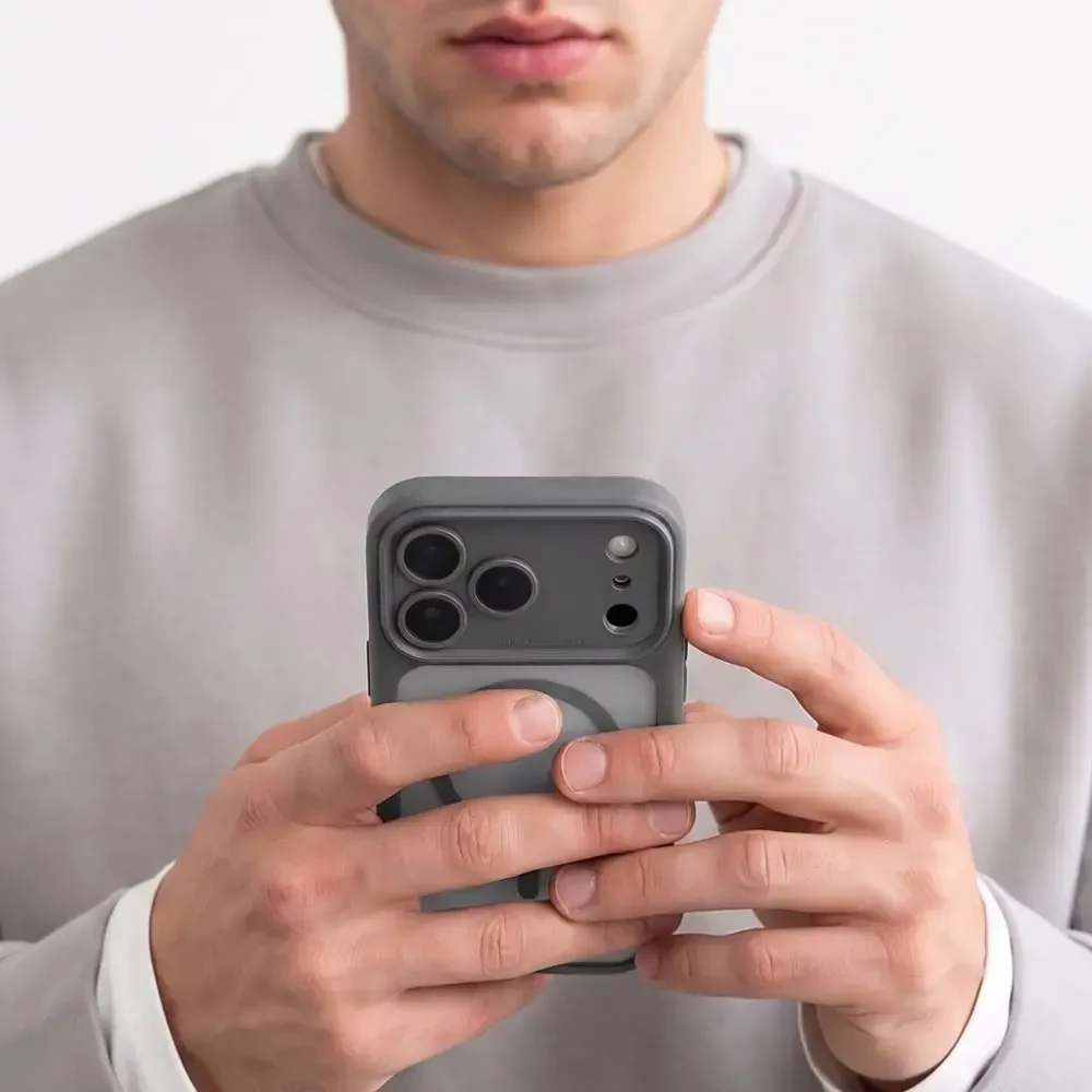 Dėklas TECH-PROTECT MAGPEAK MAGSAFE CC IPHONE 17 PRO MAX / 18 PRO MAX Šaltas titanas