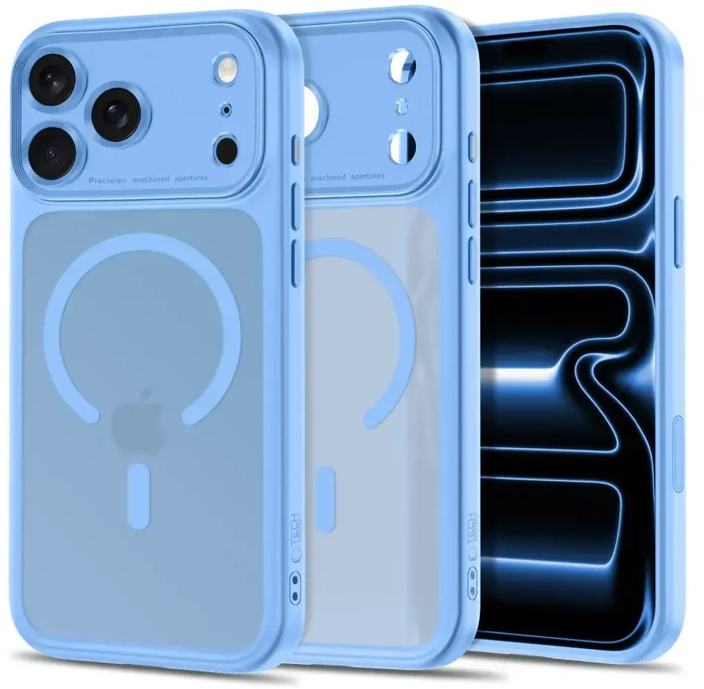Dėklas TECH-PROTECT MAGPEAK MagSafe CC iPhone 17 Pro Max / 18 Pro Max MATINIS ŠVIESIAI MĖLYNAS