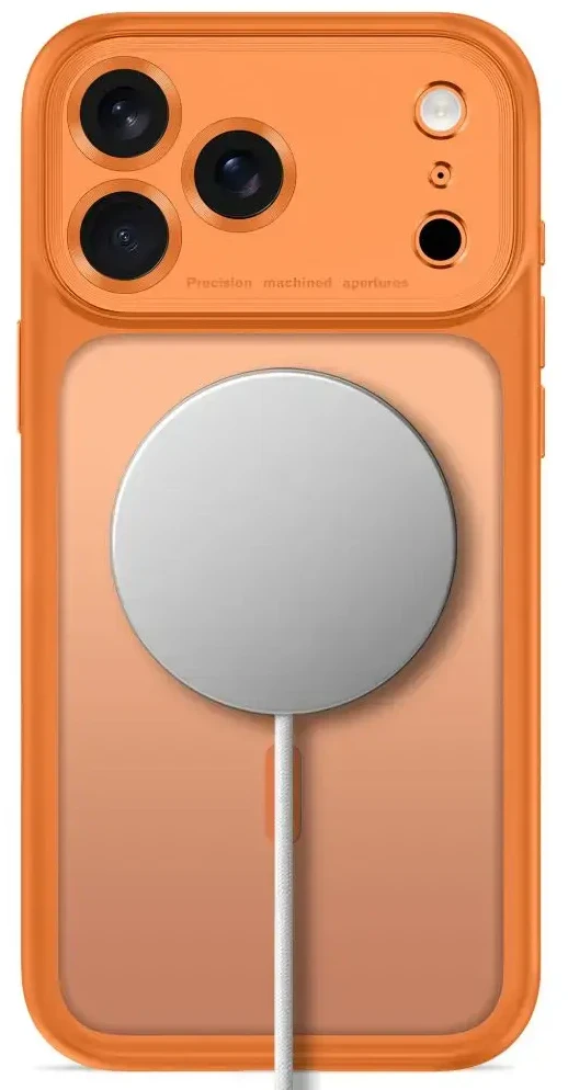 Dėklas TECH-PROTECT MAGPEAK MagSafe CC iPhone 17 Pro / 18 Pro MATINIS KOSMINĖS ORANŽINĖS SPALVOS