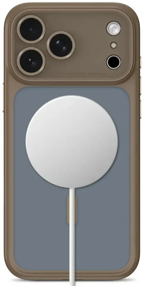 Dėklas TECH-PROTECT MAGPEAK MAGSAFE CC IPHONE 17 PRO / 18 PRO matinis tamsiai pilkšvai rudas