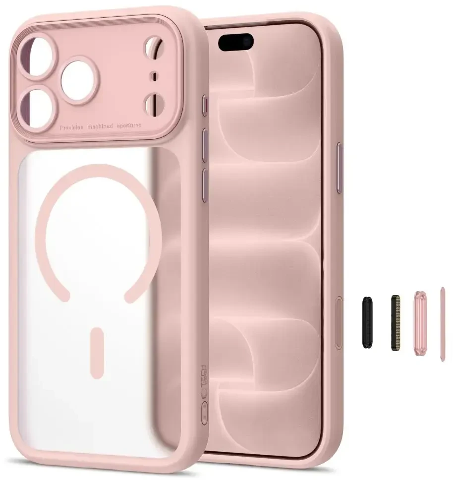 Dėklas TECH-PROTECT MAGPEAK MAGSAFE CC IPHONE 17 PRO / 18 PRO matinis rausvas