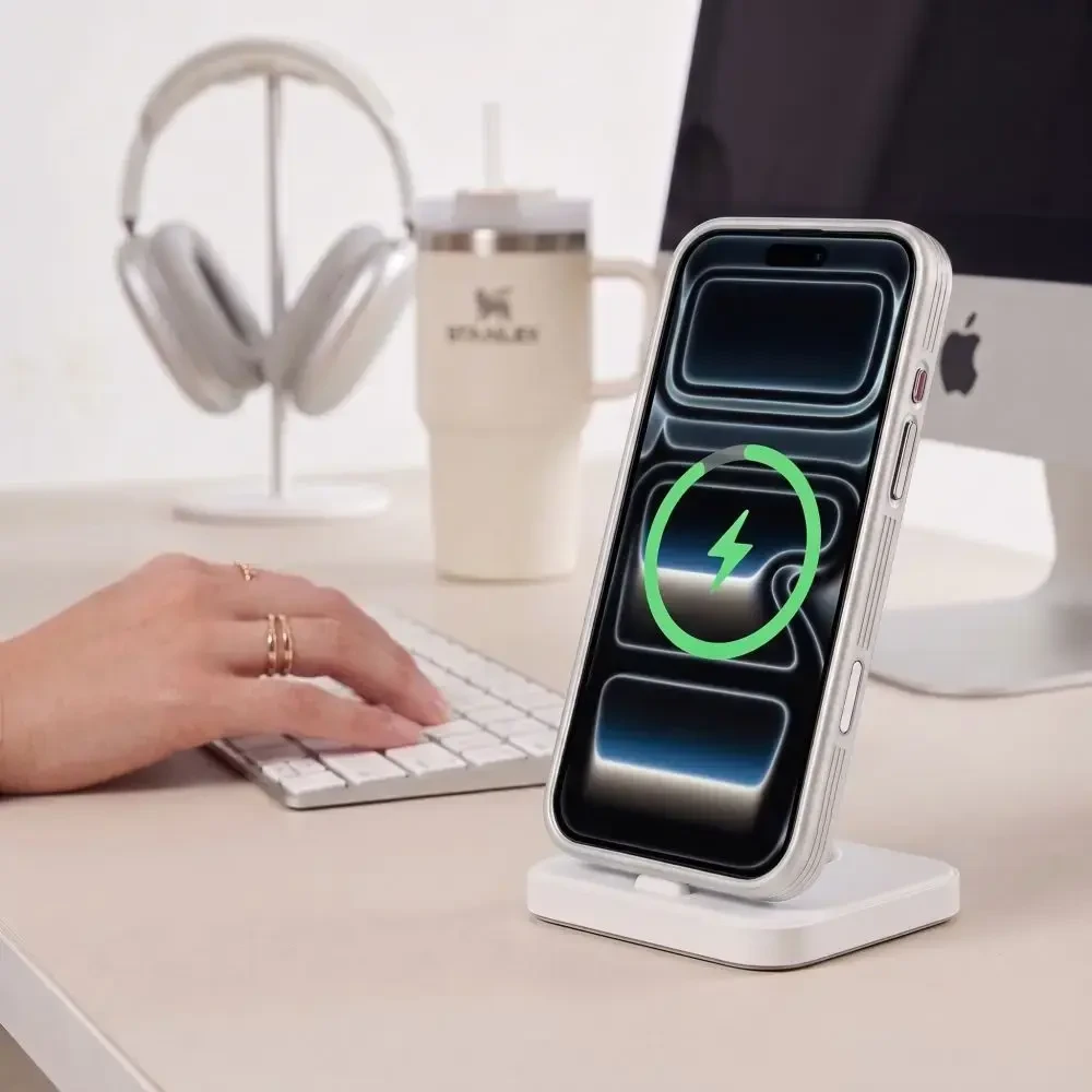 Tech-Protect MagPrime MagSafe CC dėklas, skirtas iPhone 18 Pro Max / 17 Pro Max - matinė pilka