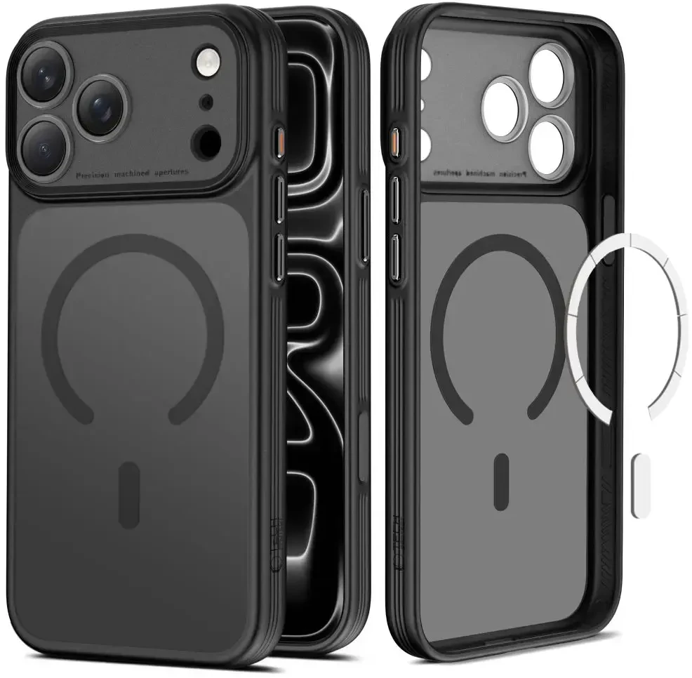 Dėklas Tech-Protect Magprime Magsafe CC, skirtas iPhone 17 Pro / 18 Pro, matinė juoda