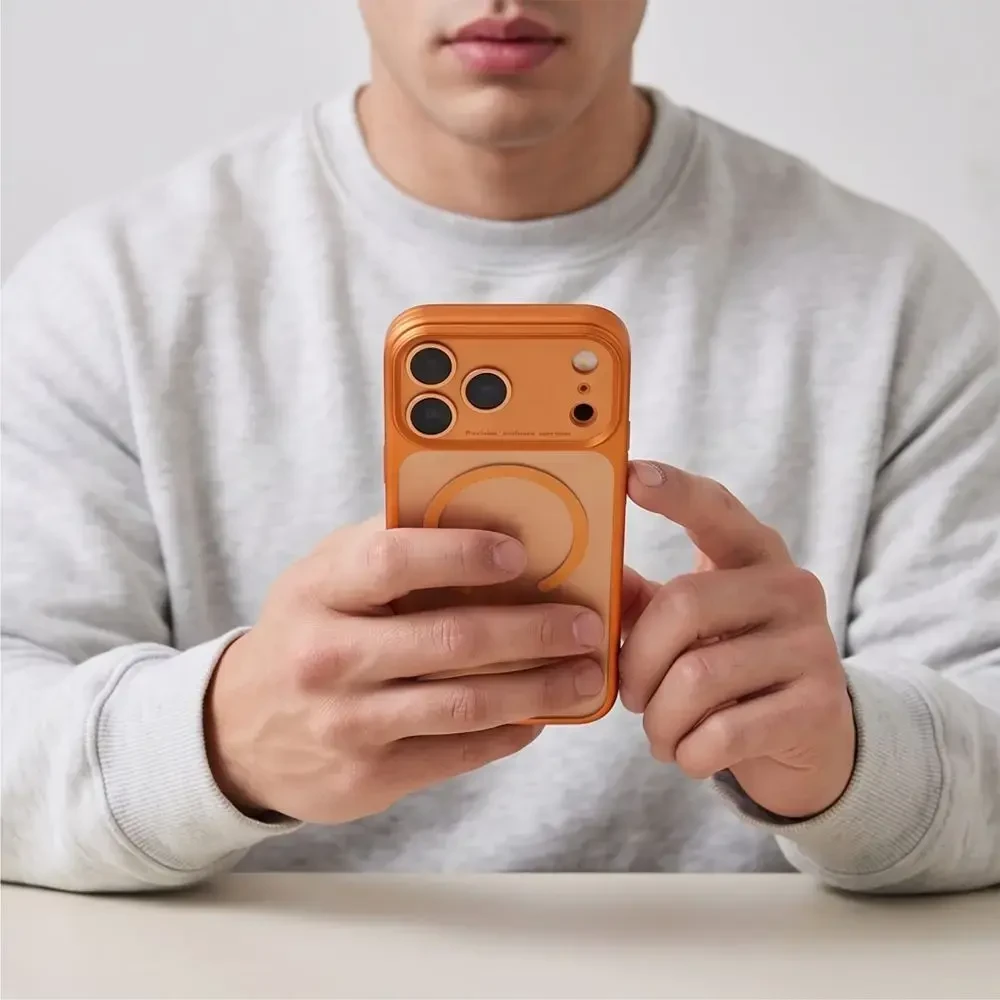 Dėklas Tech-Protect MagPrime MagSafe CC case for iPhone 18 Pro / 17 Pro - matte oranžinis