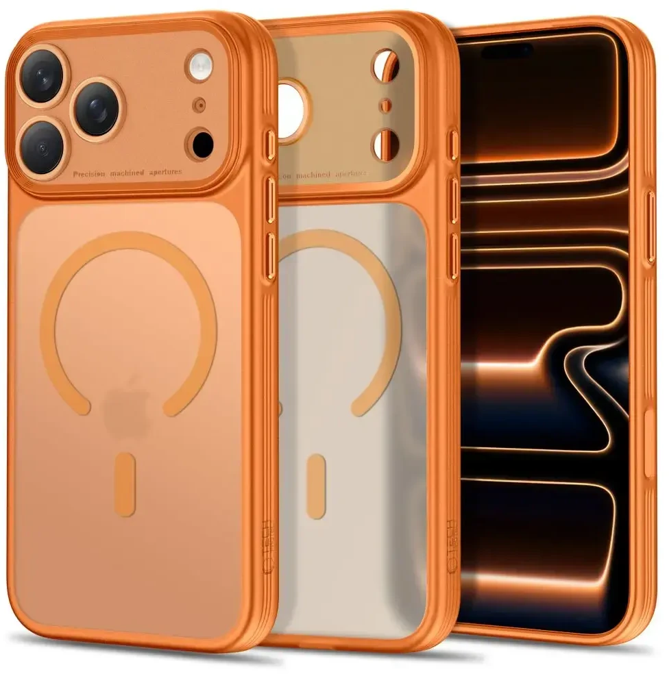 Dėklas Tech-Protect MagPrime MagSafe CC Case for iPhone 18 Pro Max / 17 Pro Max - Matte Oranžinis