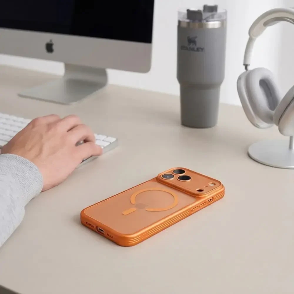 Dėklas Tech-Protect MagPrime MagSafe CC Case for iPhone 18 Pro Max / 17 Pro Max - Matte Oranžinis