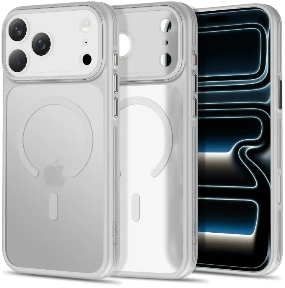 Tech-Protect MagPrime MagSafe CC dėklas, skirtas iPhone 18 Pro / 17 Pro – matinė pilka