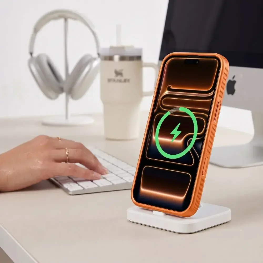 Dėklas Tech-Protect MagPrime MagSafe CC case for iPhone 18 Pro / 17 Pro - matte oranžinis