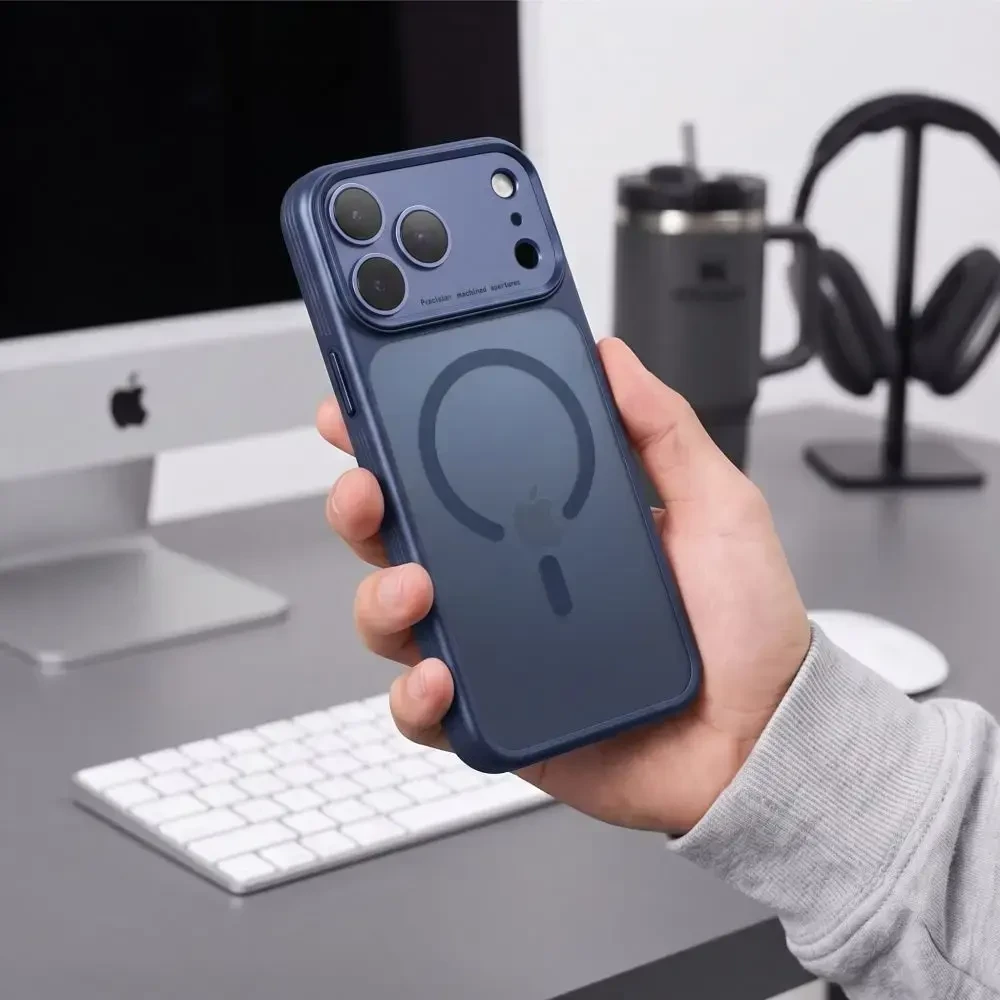 Tech-Protect MagPrime MagSafe dėklas „CC“ iPhone 18 Pro Max / 17 Pro Max – matinis tamsiai mėlynas