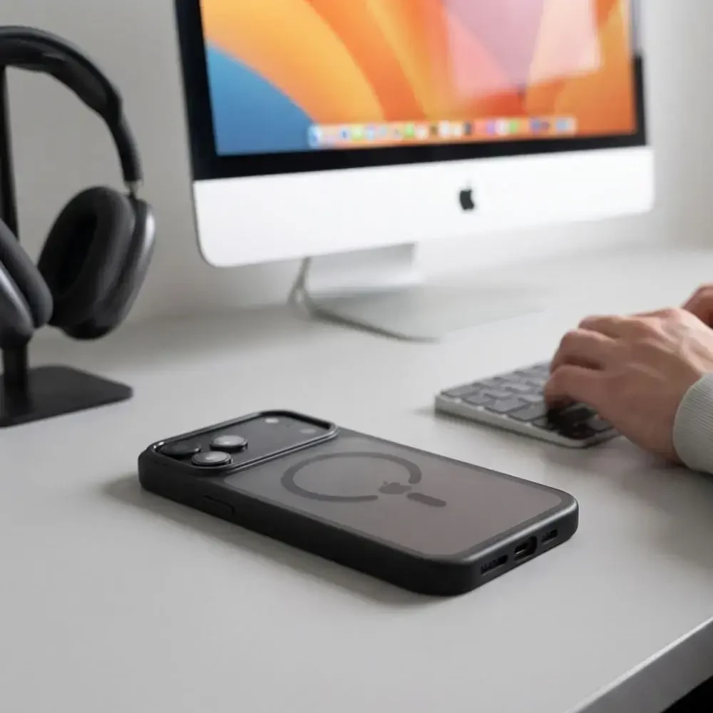 Dėklas Tech-Protect MagStand MagSafe CC Case for iPhone 18 Pro / 17 Pro - Matte Juodas