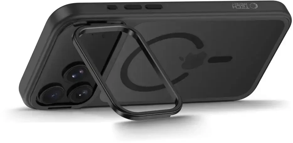 Dėklas Tech-Protect MagStand MagSafe CC Case for iPhone 18 Pro / 17 Pro - Matte Juodas