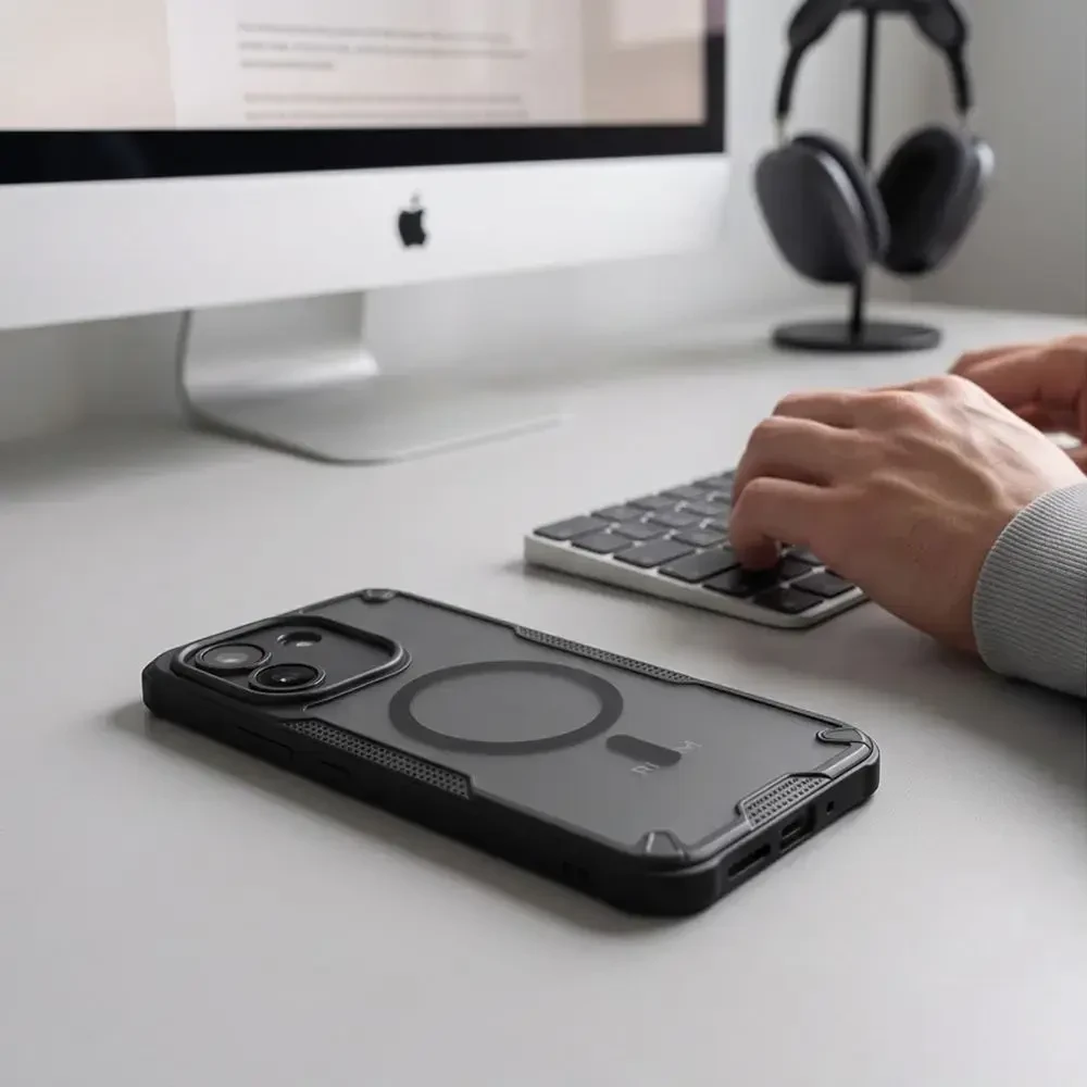 Dėklas Tech-Protect Rugged Shield MagSafe na Xiaomi Redmi Note 17 Pro Max 5G - juoda matowe