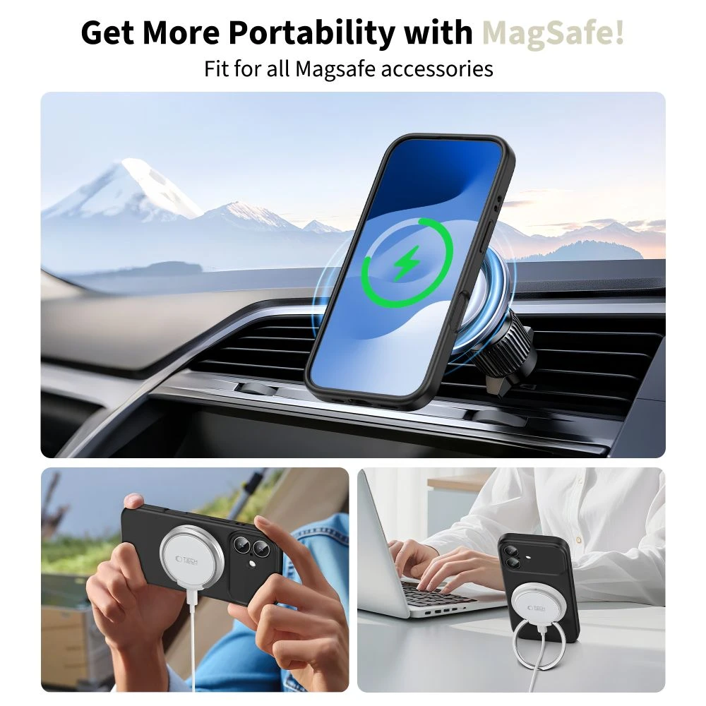 Dėklas Tech-Protect Silicone Magsafe iPhone 17 juodas